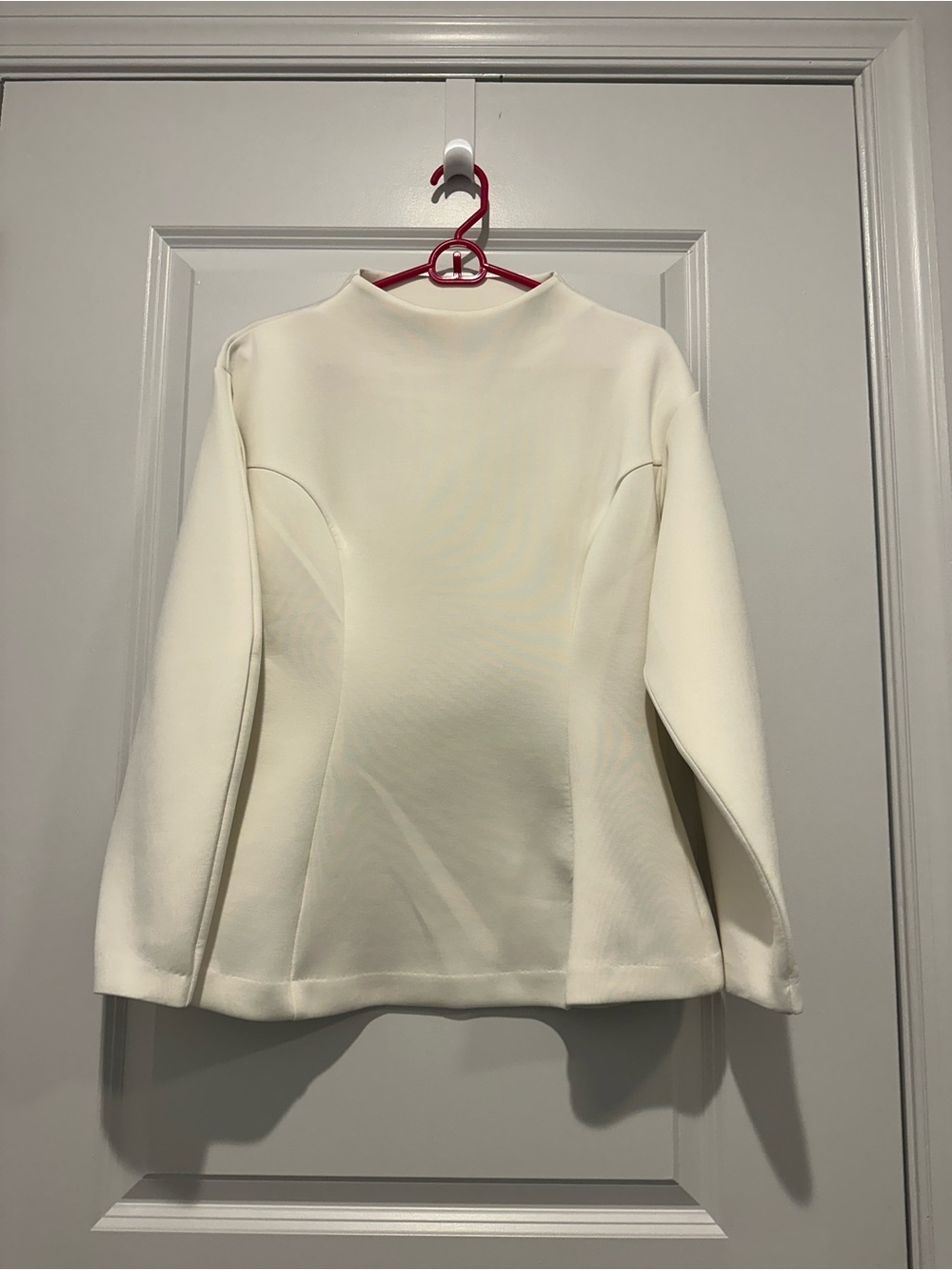 Maeve Women's Cream Mock Neck Long Sleeve Top